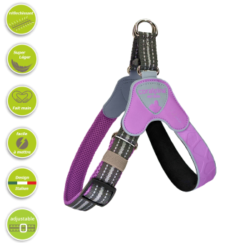 Harnais Lilas Ajustable Faloria Coralpina - Confort Élégant pour Chien