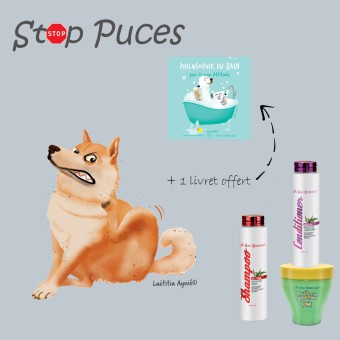 Pack Stop Puces pour Chiens Chats - Shampoing, Après-Shampoing, Masque